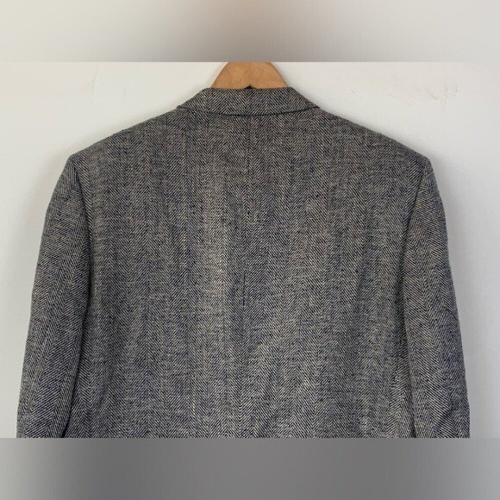 Vintage Walter Pye's LeBaron Clothes Blazer Jacket Dark Blue Herringbone 43L EUC - Picture 5 of 14